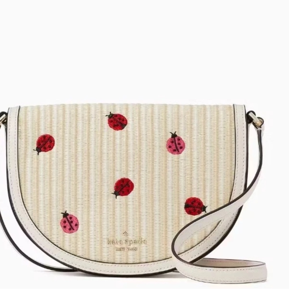 Kate Spade Luna Crescent Crossbody Embroidered Ladybugs - Brand New with Tags
